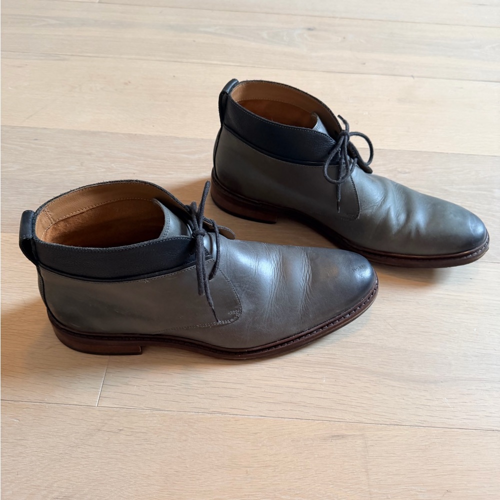Cole Haan Black Leather Chukka Boots with Brown Welt - Picture 2 of 7